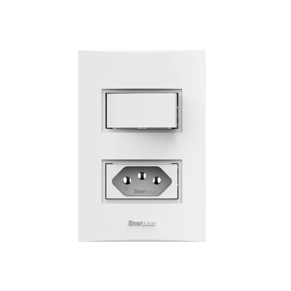 Conjunto Interruptor + Tomada 10A 2x4 Beleze